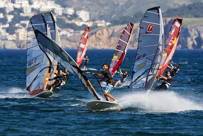 Albeau leads race one final - 2009 Catalunya Costa Brava PWA World Cup ©  John Carter / PWA http://www.pwaworldtour.com